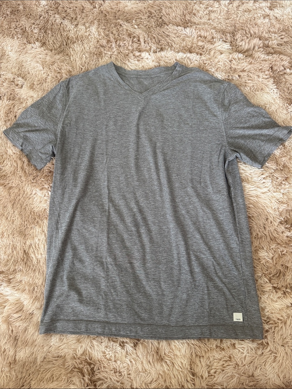 Vuori Heather Gray V-Neck Short Sleeve Tee